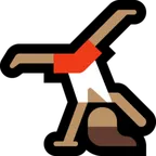 woman cartwheeling: medium skin tone untuk platform Microsoft