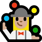 woman juggling: medium-light skin tone for Microsoft platform