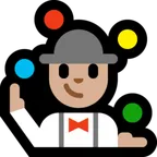 man juggling: medium-light skin tone for Microsoft platform
