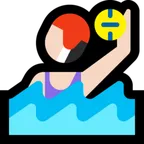 woman playing water polo: light skin tone für Microsoft Plattform