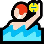 person playing water polo: light skin tone สำหรับแพลตฟอร์ม Microsoft