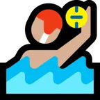 person playing water polo: medium-light skin tone สำหรับแพลตฟอร์ม Microsoft