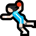 woman playing handball: light skin tone untuk platform Microsoft