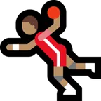 man playing handball: medium skin tone pentru platforma Microsoft
