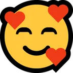 smiling face with hearts для платформы Microsoft