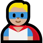 Microsoft platformu için man superhero: medium-light skin tone