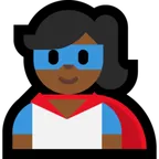 woman superhero: medium-dark skin tone untuk platform Microsoft