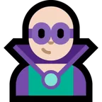 man supervillain: light skin tone for Microsoft platform