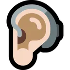 Microsoft 플랫폼을 위한 ear with hearing aid: light skin tone