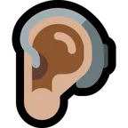 ear with hearing aid: medium-light skin tone für Microsoft Plattform