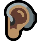 ear with hearing aid: medium skin tone für Microsoft Plattform