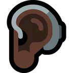 ear with hearing aid: dark skin tone per la piattaforma Microsoft