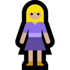 woman standing: medium-light skin tone สำหรับแพลตฟอร์ม Microsoft