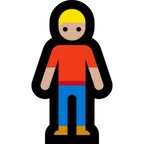 man standing: medium-light skin tone voor Microsoft platform