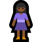 woman standing: medium-dark skin tone สำหรับแพลตฟอร์ม Microsoft