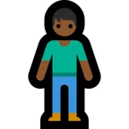 Microsoft 플랫폼을 위한 person standing: medium-dark skin tone