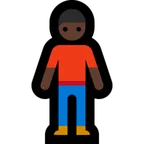 Microsoft cho nền tảng man standing: dark skin tone
