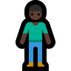 person standing: dark skin tone pentru platforma Microsoft