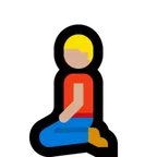 man kneeling: medium-light skin tone for Microsoft platform