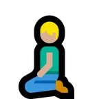 Microsoft 플랫폼을 위한 person kneeling: medium-light skin tone