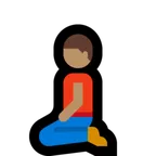 man kneeling: medium skin tone สำหรับแพลตฟอร์ม Microsoft