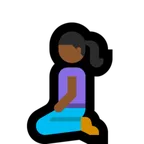 woman kneeling: medium-dark skin tone til Microsoft platform