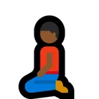 Microsoft platformu için man kneeling: medium-dark skin tone
