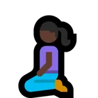 woman kneeling: dark skin tone til Microsoft platform