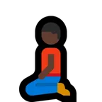 man kneeling: dark skin tone pentru platforma Microsoft