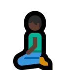 Microsoft 플랫폼을 위한 person kneeling: dark skin tone