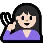 deaf woman: light skin tone для платформы Microsoft