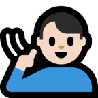 deaf man: light skin tone untuk platform Microsoft