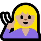 deaf person: medium-light skin tone pentru platforma Microsoft