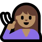deaf person: medium skin tone untuk platform Microsoft