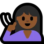 deaf woman: medium-dark skin tone สำหรับแพลตฟอร์ม Microsoft