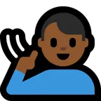deaf man: medium-dark skin tone untuk platform Microsoft