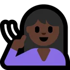 deaf woman: dark skin tone til Microsoft platform