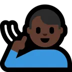 deaf man: dark skin tone untuk platform Microsoft