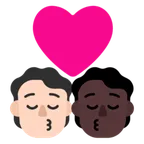 kiss: person, person, light skin tone, dark skin tone für Microsoft Plattform
