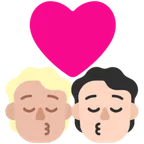 kiss: person, person, medium-light skin tone, light skin tone لمنصة Microsoft