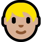 person: medium-light skin tone untuk platform Microsoft