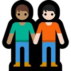 people holding hands: medium skin tone, light skin tone pentru platforma Microsoft