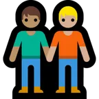 people holding hands: medium skin tone, medium-light skin tone per la piattaforma Microsoft