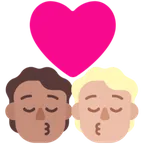 kiss: person, person, medium skin tone, medium-light skin tone para la plataforma Microsoft
