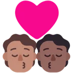 kiss: person, person, medium skin tone, medium-dark skin tone لمنصة Microsoft