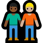 people holding hands: medium-dark skin tone, medium-light skin tone pentru platforma Microsoft