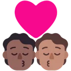 kiss: person, person, medium-dark skin tone, medium skin tone لمنصة Microsoft