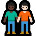 people holding hands: dark skin tone, light skin tone para la plataforma Microsoft