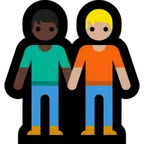 people holding hands: dark skin tone, medium-light skin tone pentru platforma Microsoft