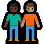 people holding hands: dark skin tone, medium skin tone per la piattaforma Microsoft